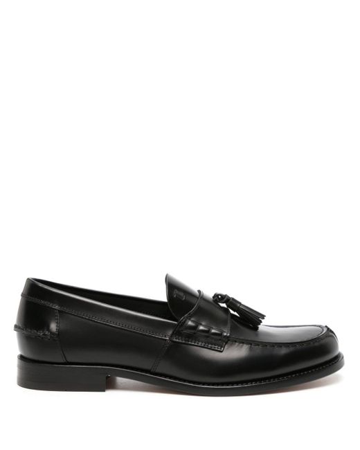 Tod's Black Tassel-embellished Leather Loafers for men