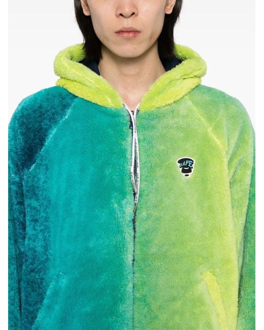 Felpa Con Cappuccio di Aape By A Bathing Ape in Green da Uomo
