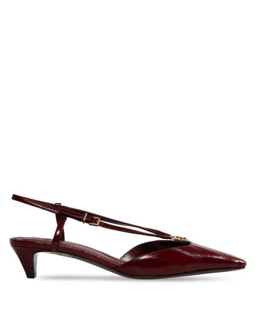 Fendi Brown 40Mm Ffold Slingback Pumps
