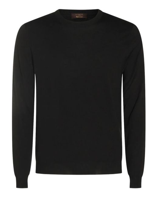 Zanone Black Crew-Neck Sweater for men