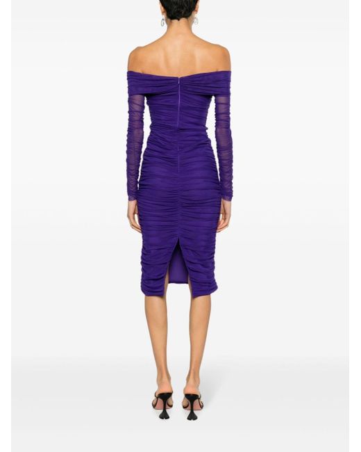 Nissa Midi-jurk Met Ruches in het Purple