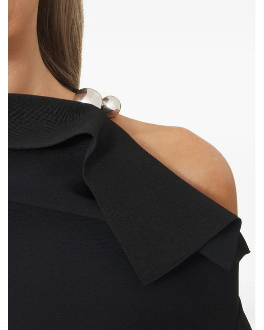 Lanvin Blue Drape-Detail Button Blouse