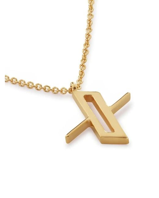 Monica Vinader Metallic 18Kt Vermeil Alphabet X Necklace