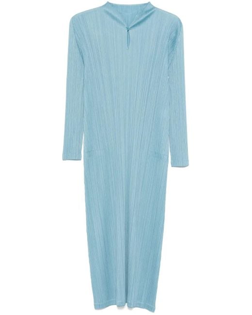 Pleats Please Issey Miyake Blue Monthly Colors: January Midi Dress