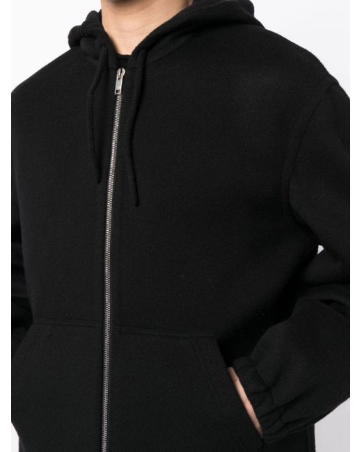 Givenchy Black Zip-front Wool-blend Hoodie for men
