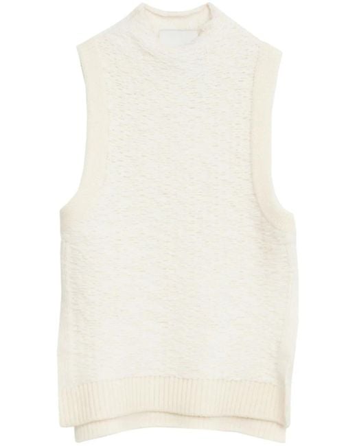 3.1 Phillip Lim White Mock-Neck Wool Top