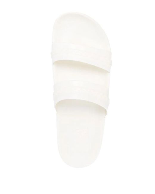 Ancient Greek Sandals White Meli Double-Strap Slides