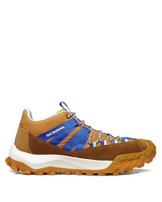 SCARPA Blue Suede Lace-Up Sneakers for men