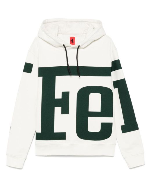 Ferrari Green Logo-Print Hoodie for men