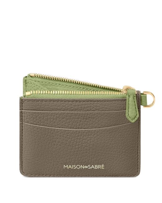 Maison De Sabre Green Zipped Leather Card Holder