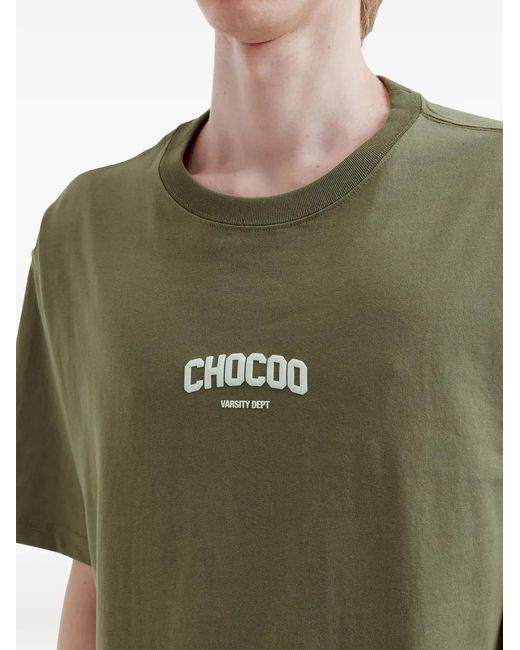 Chocoolate Green Logo-Print T-Shirt for men