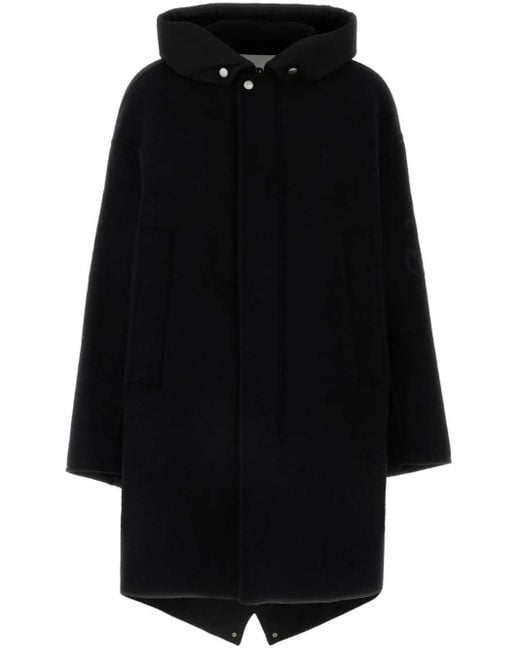Jil Sander Black Parka aus Wolle