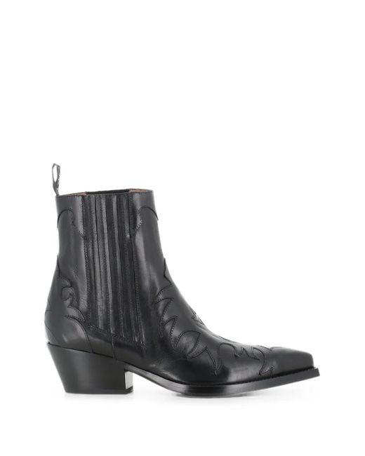 Sartore Black Pointed-Toe Chelsea Boots