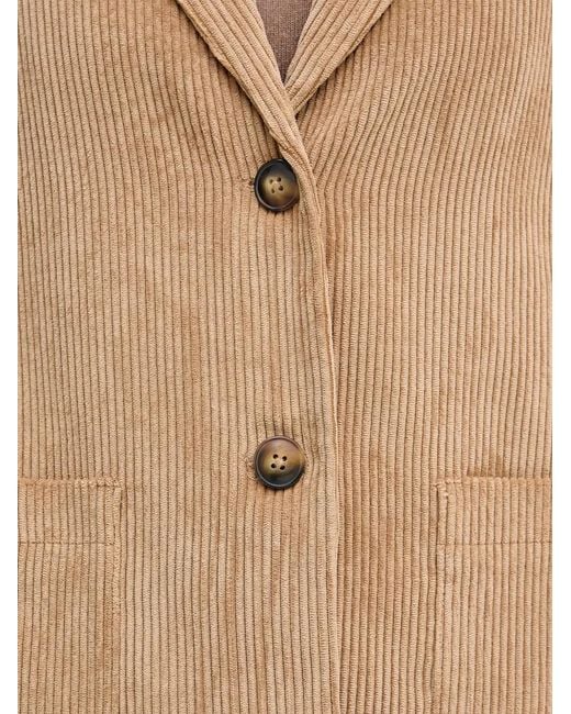 Benetton Natural Corduroy Buttoned Blazer