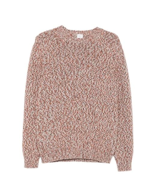 Eleventy Pink Long-Sleeve Crew Neck Sweater for men