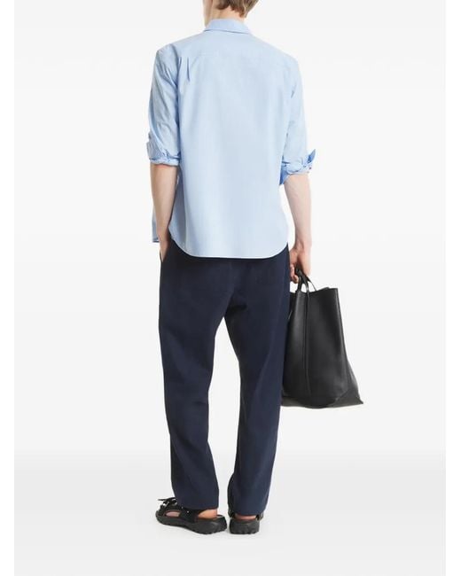 Maison Kitsuné Blue Chemise À Écusson Tête De Renard for men