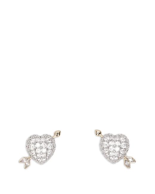 Swarovski White Heart-Shape Earrings