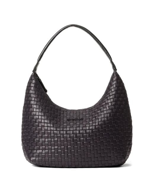 MZ Wallace Black Medium Woven Shoulder Bag