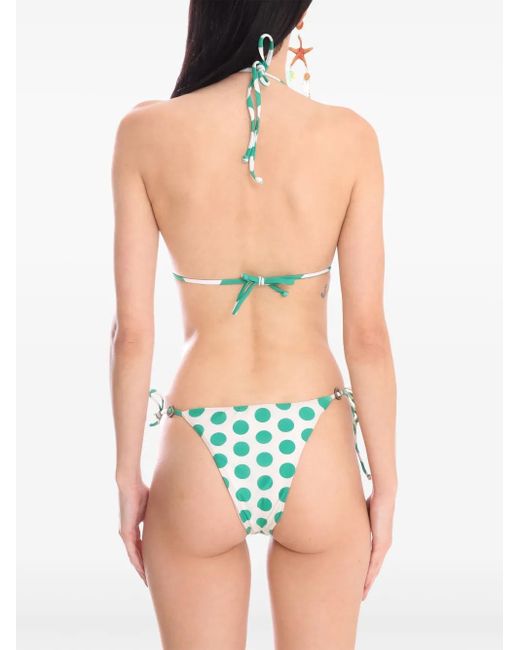 Amir Slama Green Bikini Mit Polka Dots