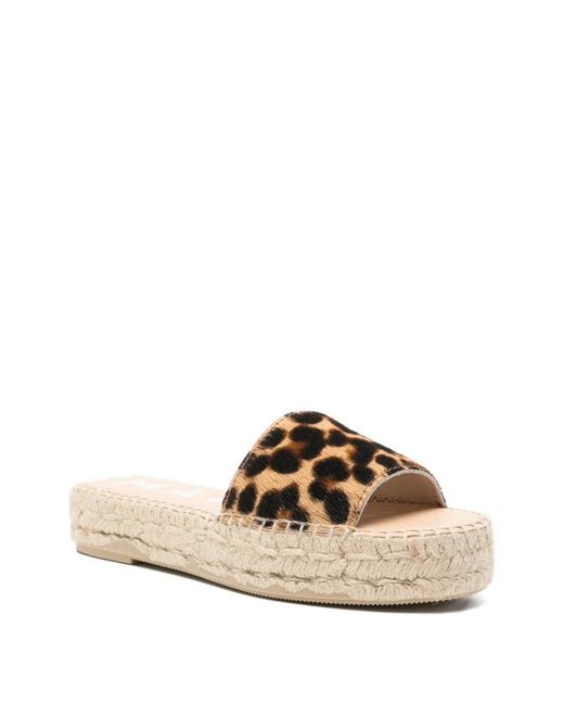 Manebí Natural Leopard-Print Espadrilles