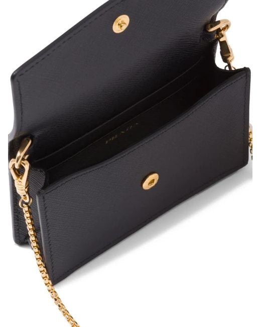 Portefeuille À Bride En Chaîne Prada en coloris Black