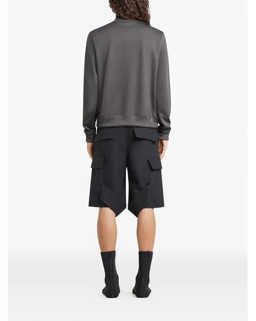 Courreges Black Cargo-Pocket Cotton Shorts for men