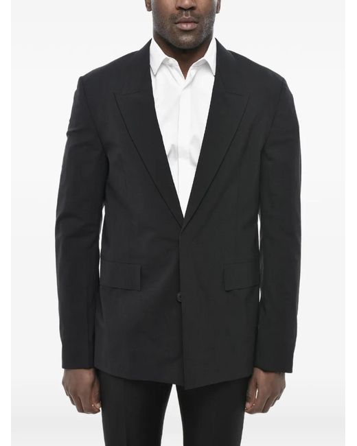 Givenchy Black Single-Breasted Flap-Pocket Blazer for men