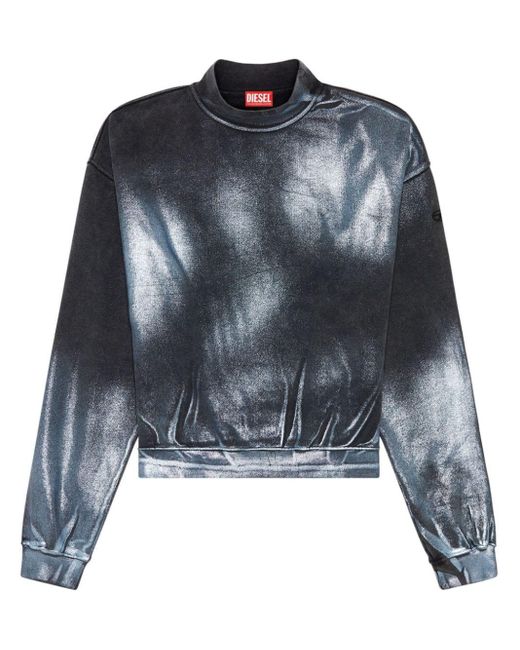 DIESEL Blue F-Alexan Sweatshirt im Metallic-Look