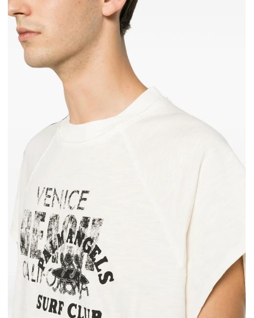 Palm Angels White Graphic-Print Sleeveless T-Shirt for men