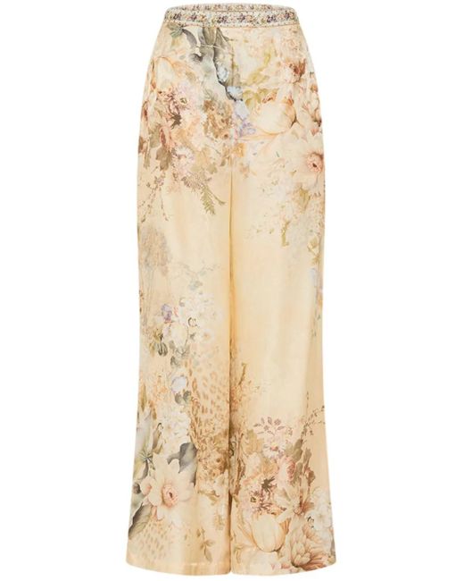 Camilla Natural Wide-Leg Trousers