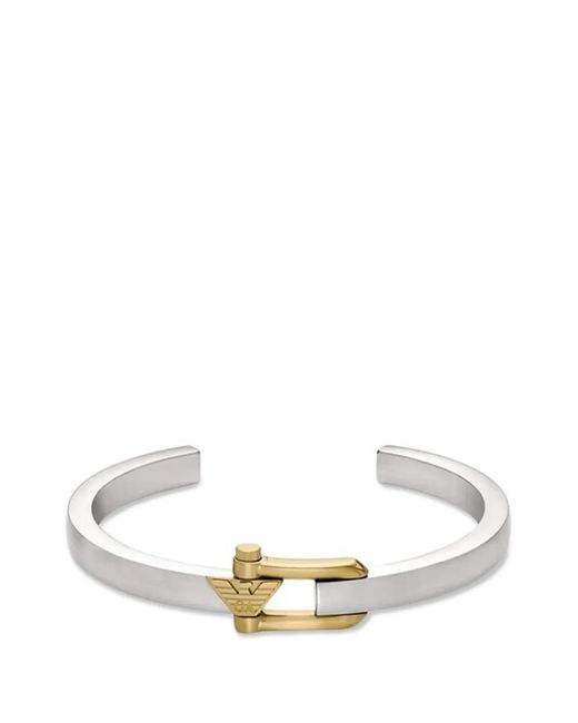 Emporio Armani White Two-Tone Bracelet for men