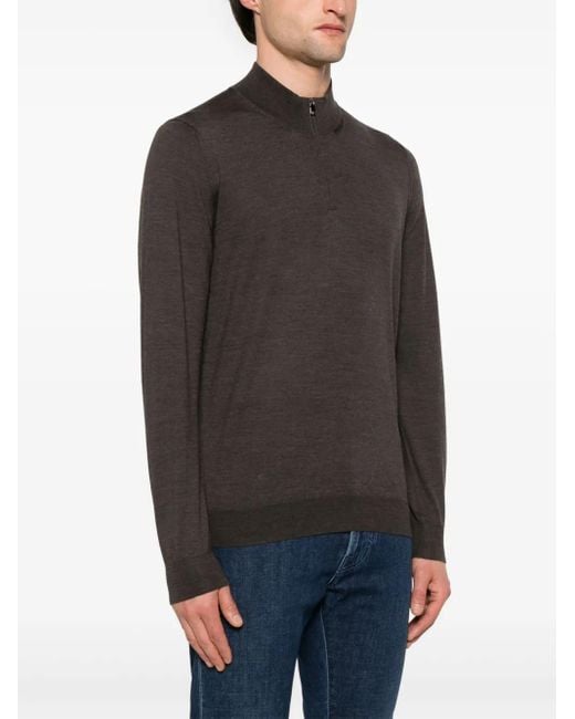Corneliani Gray Wool Sweater for men