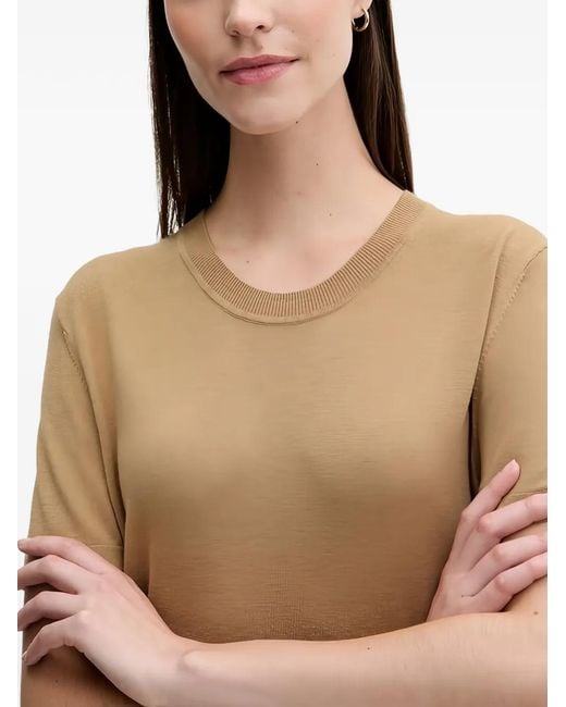 Benetton Natural Short-Sleeve Knitted T-Shirt