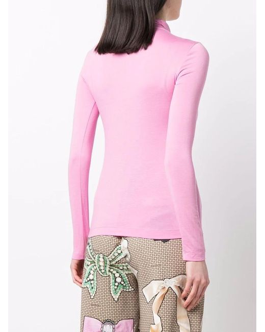 Viktor & Rolf Pink Signature Seal Turtleneck Top