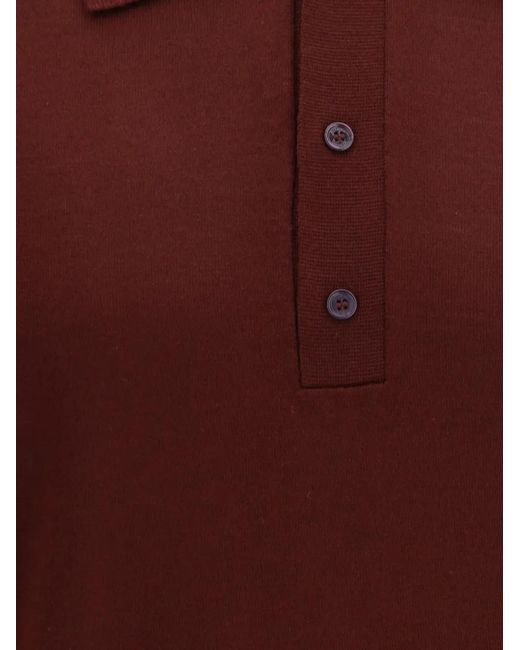Valentino Garavani Red Wool Polo With Vlogo Embroidery for men