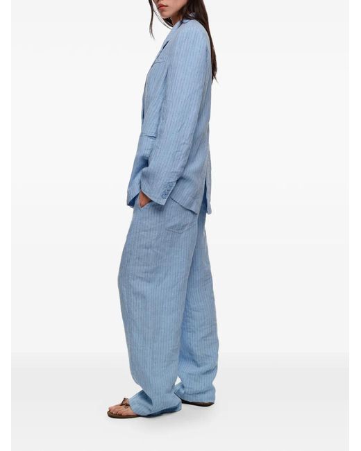 Bimba Y Lola Blue Pinstripe Trousers