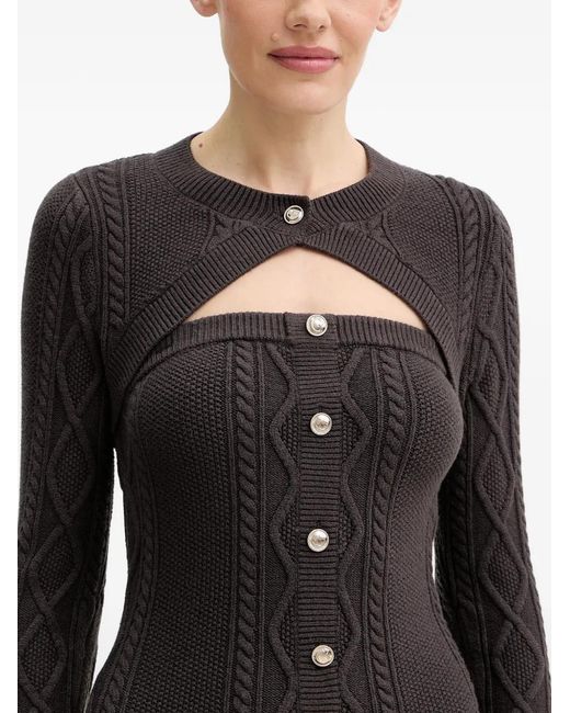 Guess Black Buttoned Cable-Knit Dress Set
