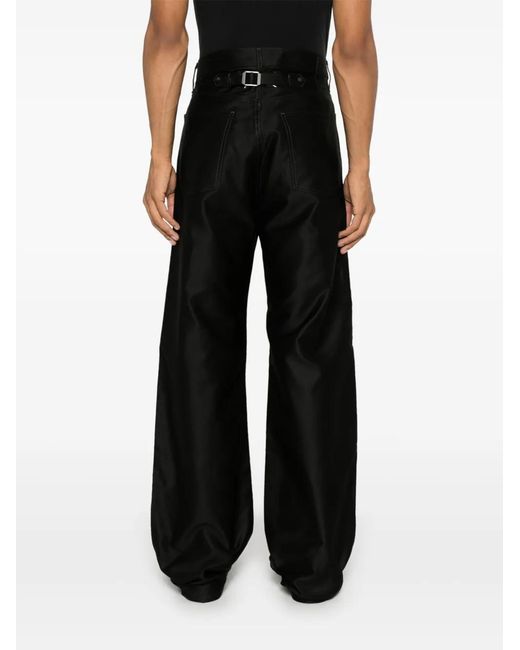 Maison Margiela Black Four Stitch-Logo Trousers for men