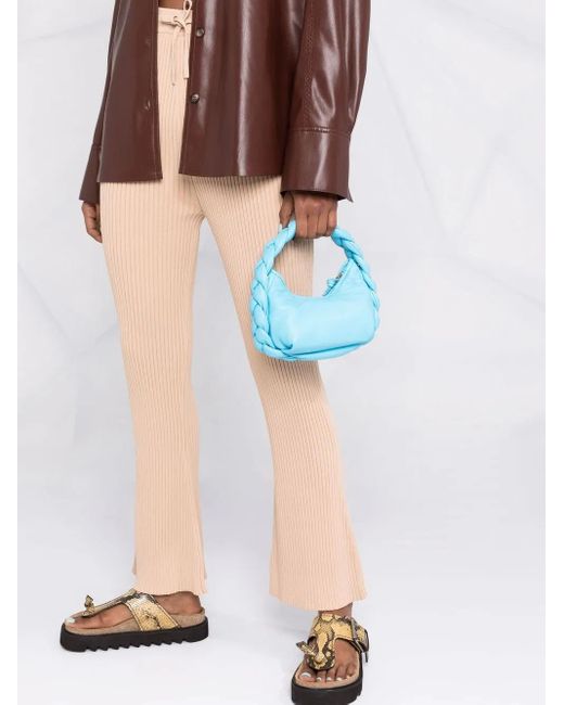 Nanushka Natural Ribbed Knitted Trousers
