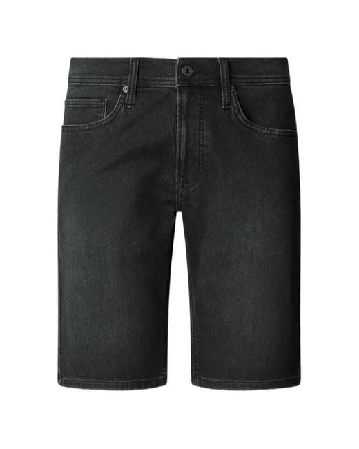 Pepe Jeans Black Gymdigo Slim-Fit Shorts for men