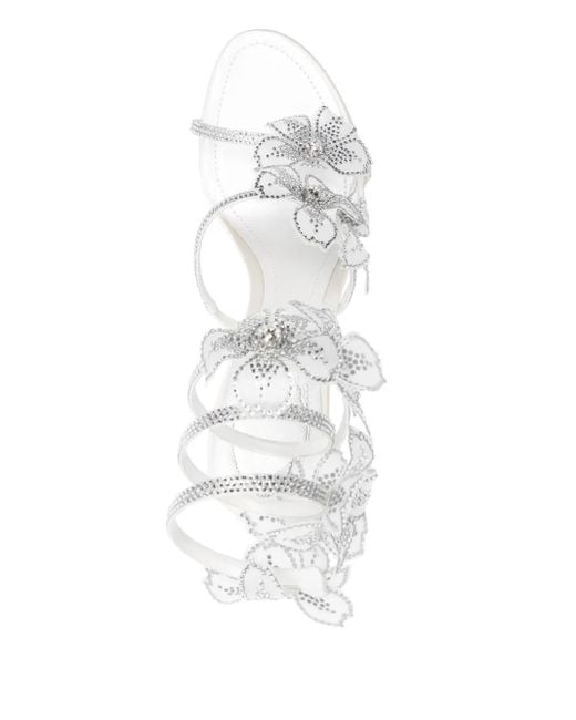 Rene Caovilla White 80Mm Floriane Sandals