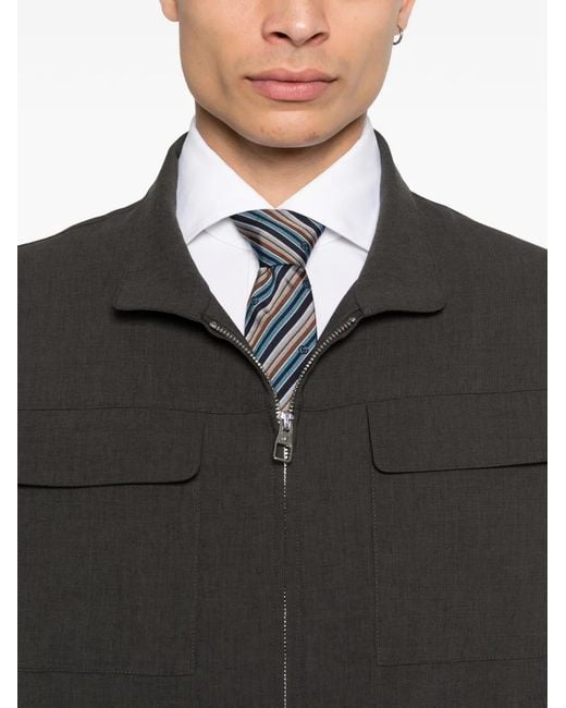 Montecore Black Patch Pocket Zip Jacket for men