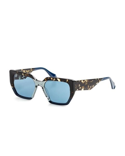 Gigi Studios Blue Tortoiseshell Geometric Sunglasses