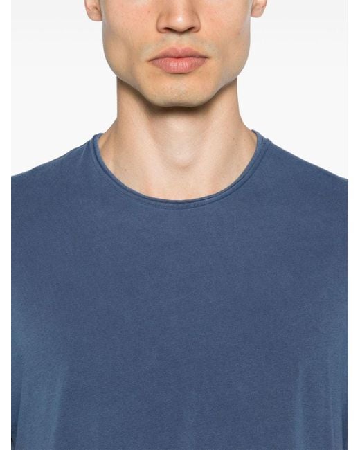 Majestic Filatures Blue Crew-neck Organic Cotton T-shirt for men
