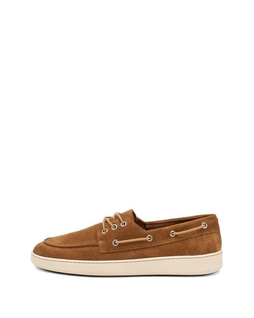 Frau Brown Suede Boat Shoes for men
