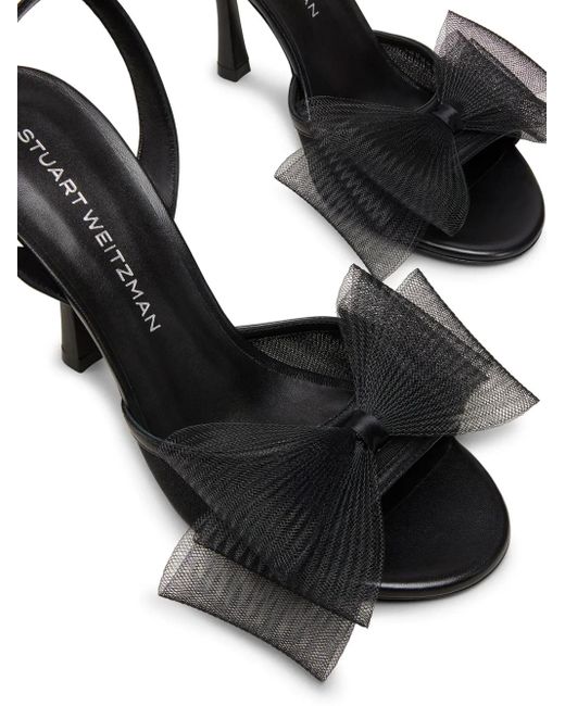 Stuart Weitzman Black Blushing Bow 100 Sandal