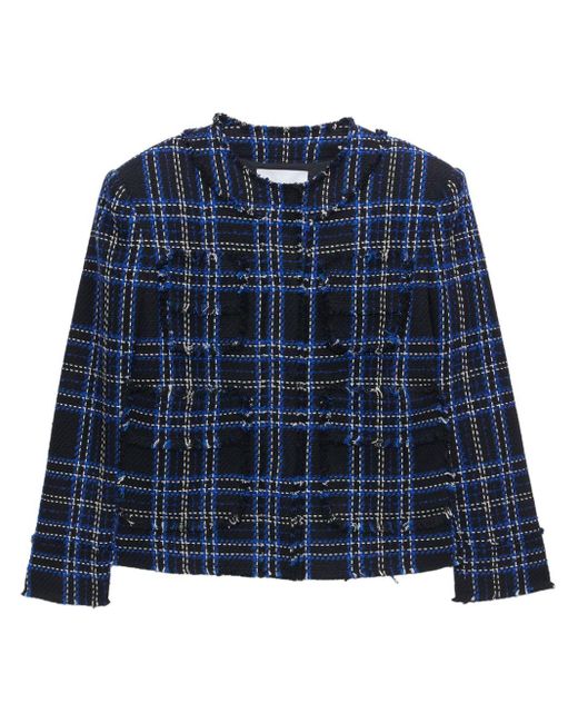 MSGM Blue Check Tweed Jacket