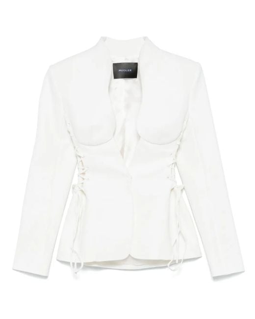 Chaqueta con cordones Mugler de color White
