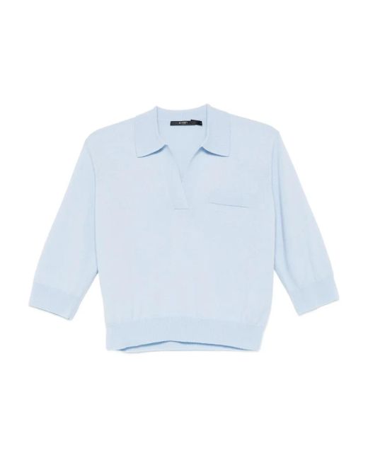 Seventy Blue Short-Sleeve Polo Top