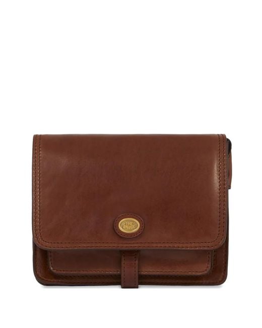 The Bridge Brown Story Donna Logo-Plaque Leather Cross Body Bag